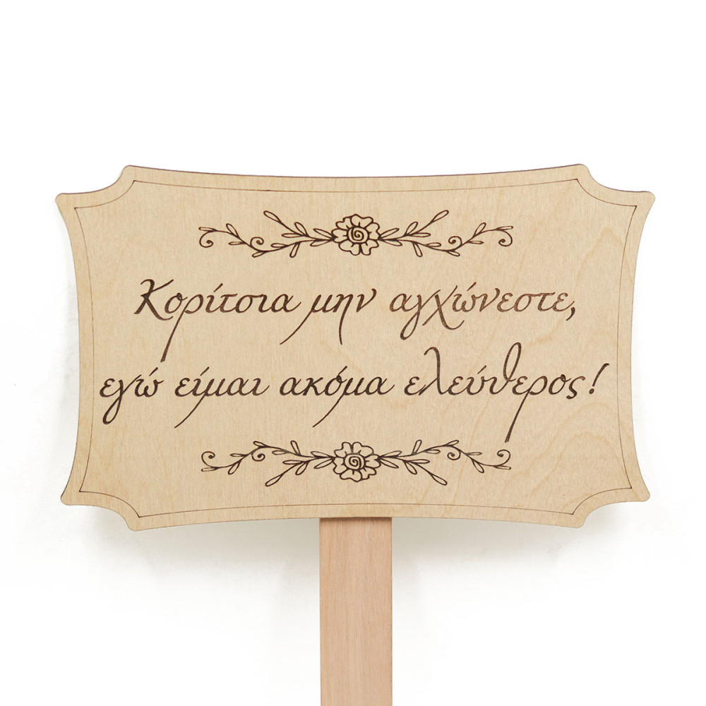 Ταμπέλα για παρανυφάκι, Κορίτσια μην αγχώνεστε, εγώ είμαι ακόμα ελεύθερος!