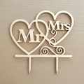 Διακοσμητικό τούρτας (Cake topper) καρδιές Mr and Mrs, 20 Χ 20
