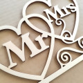Διακοσμητικό τούρτας (Cake topper) καρδιές Mr and Mrs, 20 Χ 20