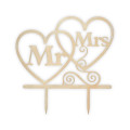 Διακοσμητικό τούρτας (Cake topper) καρδιές Mr and Mrs, 20 Χ 20