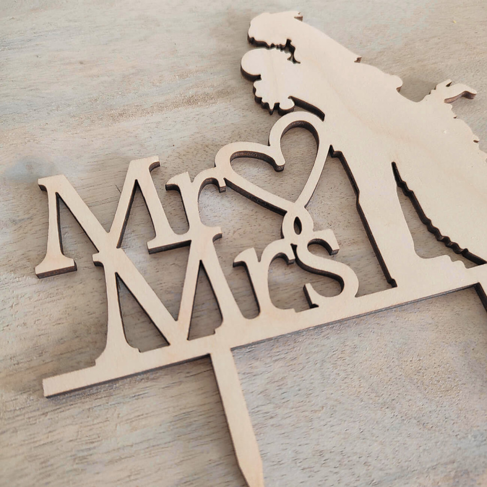 Διακοσμητικό τούρτας (Cake topper) ζευγάρι Mr and Mrs, 18 εκατοστά