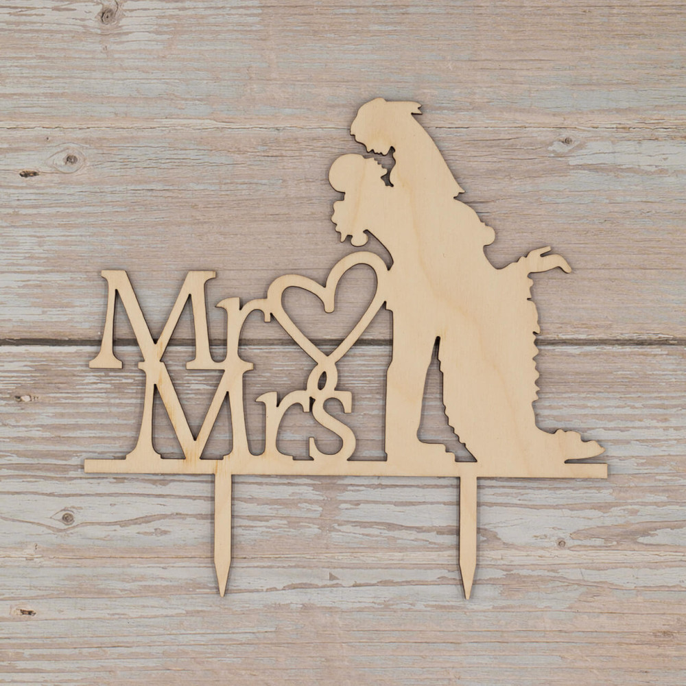 Διακοσμητικό τούρτας (Cake topper) ζευγάρι Mr and Mrs, 18 εκατοστά