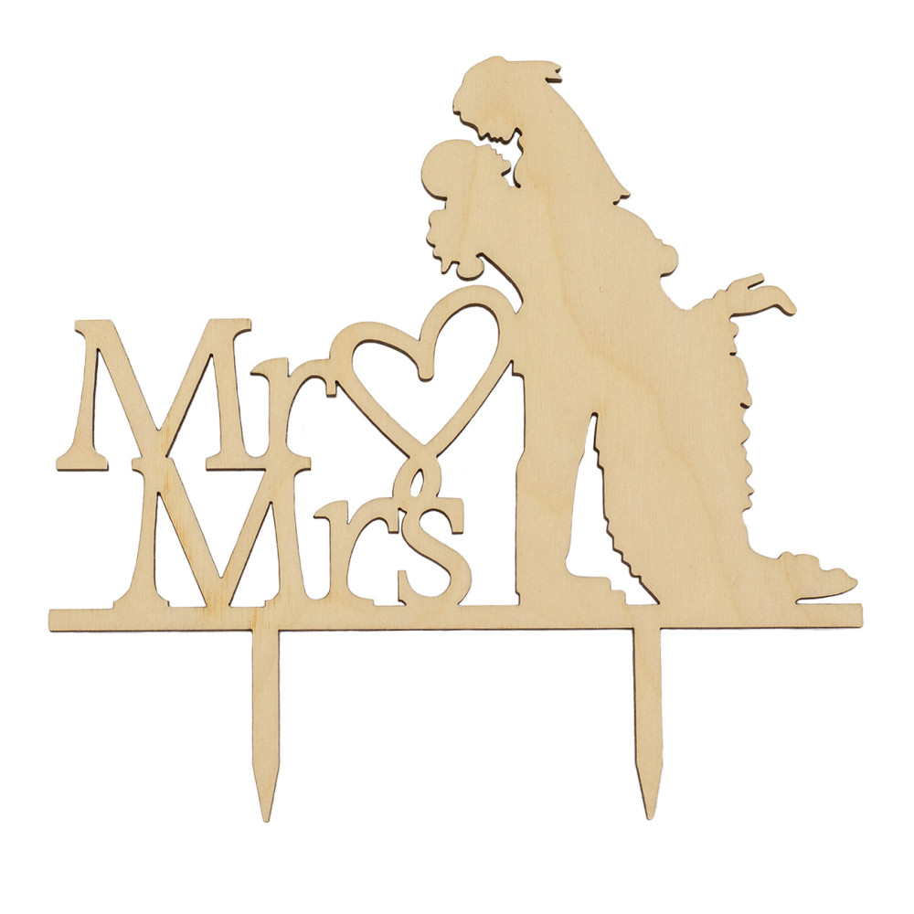 Διακοσμητικό τούρτας (Cake topper) ζευγάρι Mr and Mrs, 18 εκατοστά