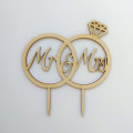 Διακοσμητικό τούρτας (Cake topper) δαχτυλίδια Mr and Mrs