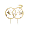 Διακοσμητικό τούρτας (Cake topper) δαχτυλίδια Mr and Mrs