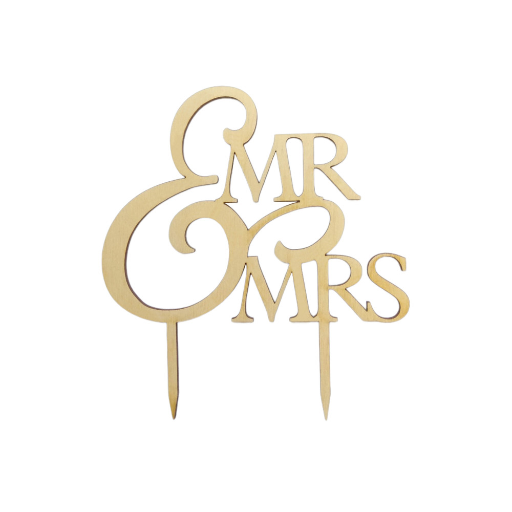 Διακοσμητικό τούρτας (Cake topper) Mr & Mrs, 16 εκατοστά