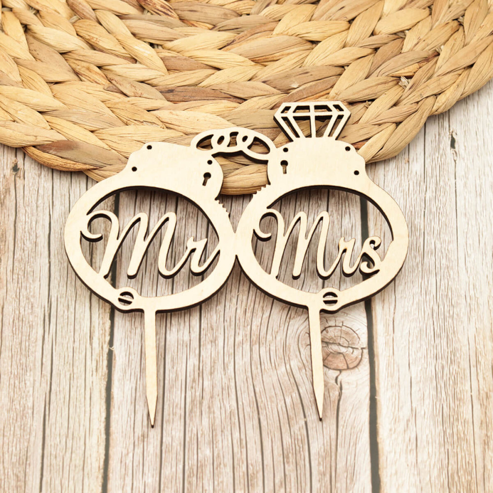 Cake topper Mr and Mrs, χειροπέδες