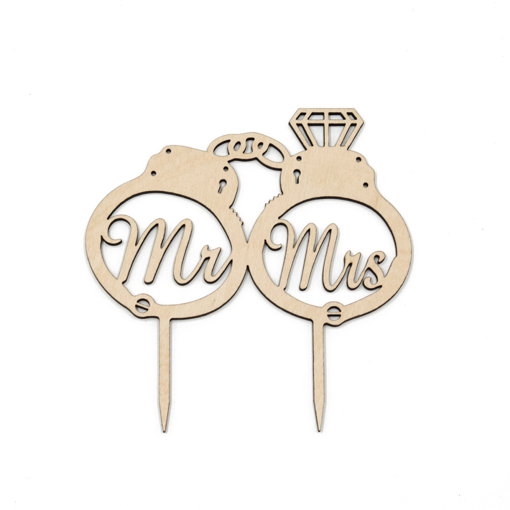 Cake topper Mr and Mrs, χειροπέδες