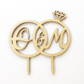 Διακοσμητικό τούρτας (cake topper) δαχτυλίδια με μονογράμματα, 16 εκατοστά