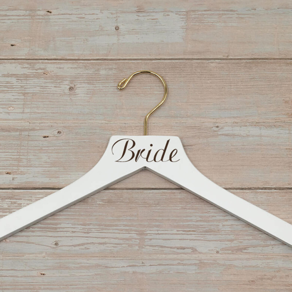 Κρεμάστρα γάμου Bride, λευκή ξύλινη