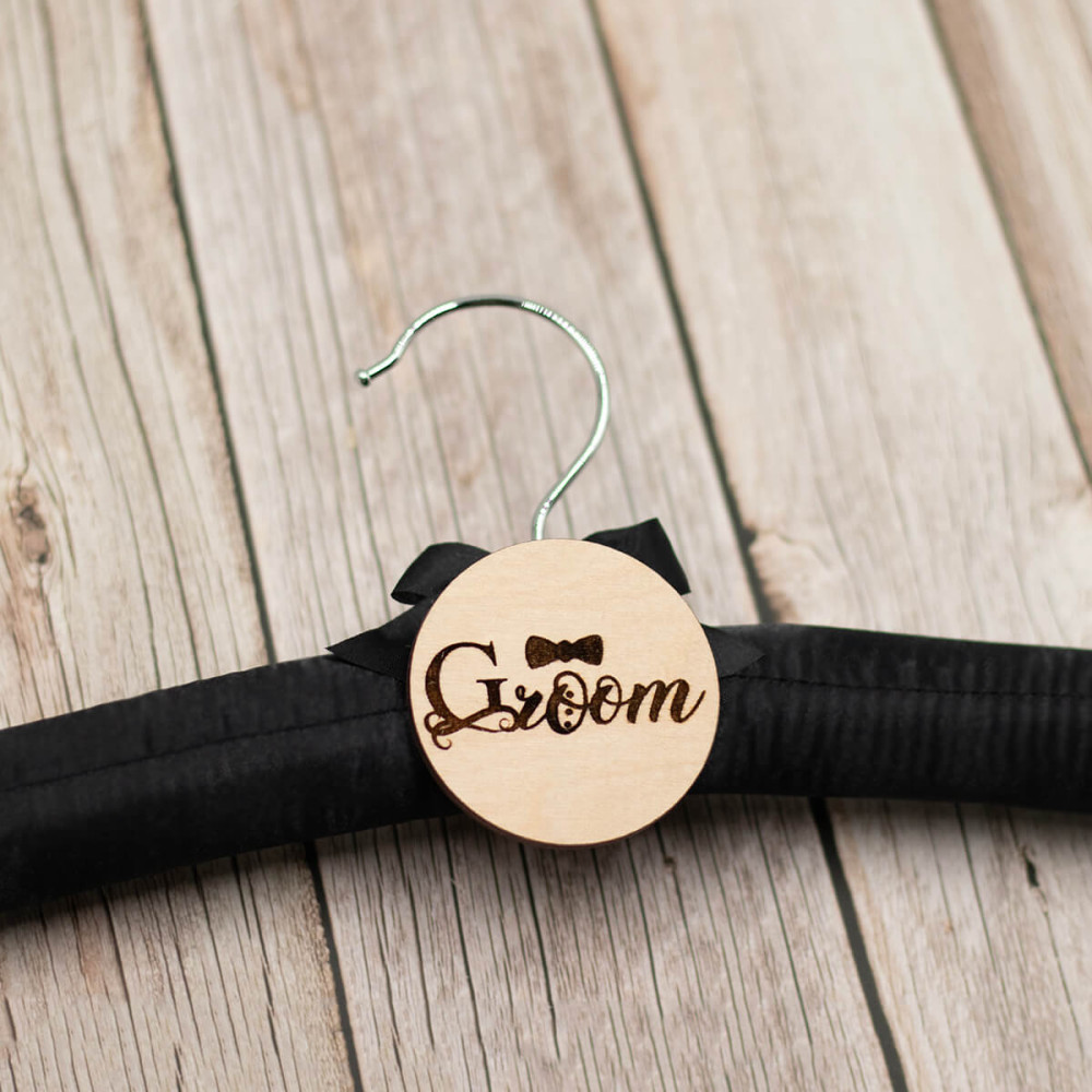 Kρεμάστρα Groom, υφασμάτινη μαύρη