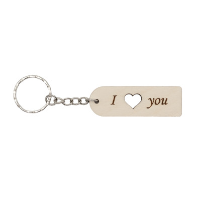 Ξύλινο μπρελόκ i love you σε 5 σχέδια