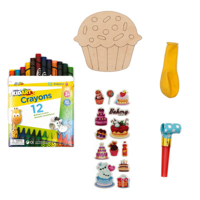 Ξύλινο cupcake colour me, με χρώματα και δωράκια