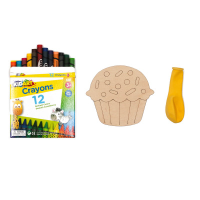 Ξύλινο cupcake colour me, με χρώματα