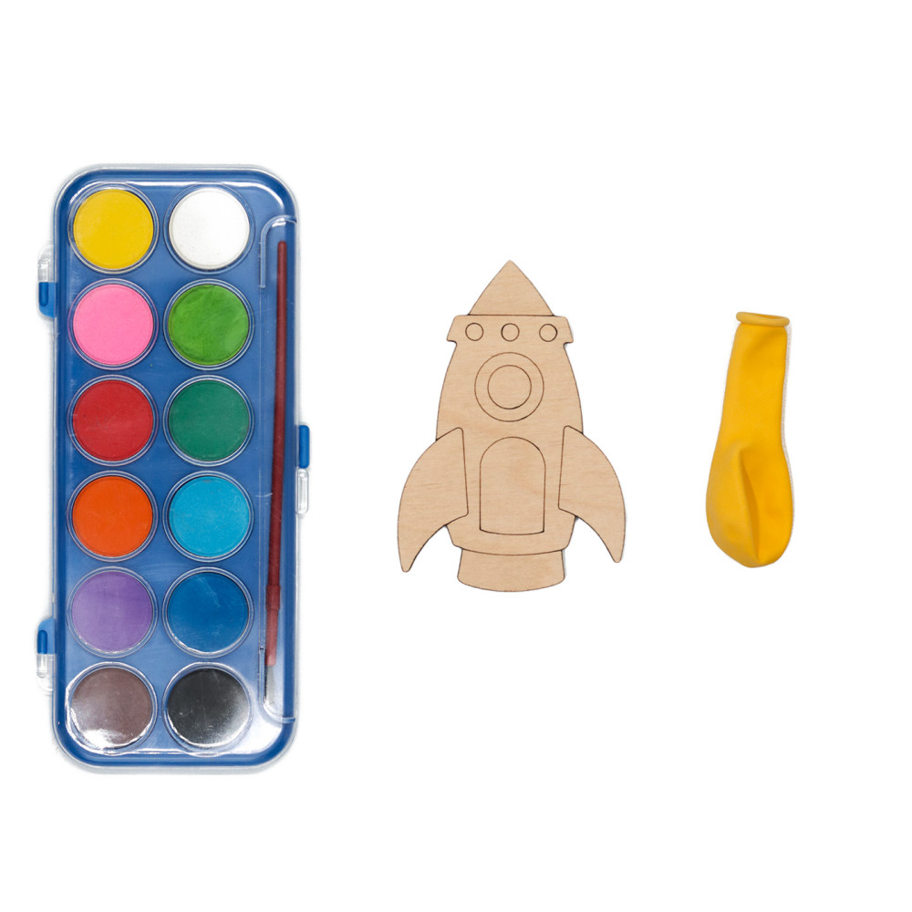 Ξύλινο διαστημόπλοιο colour me, με χρώματα
