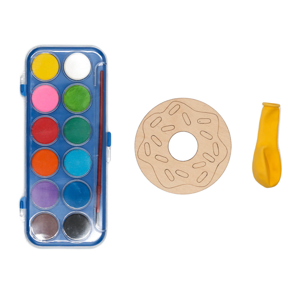 Ξύλινο donut colour me, με χρώματα