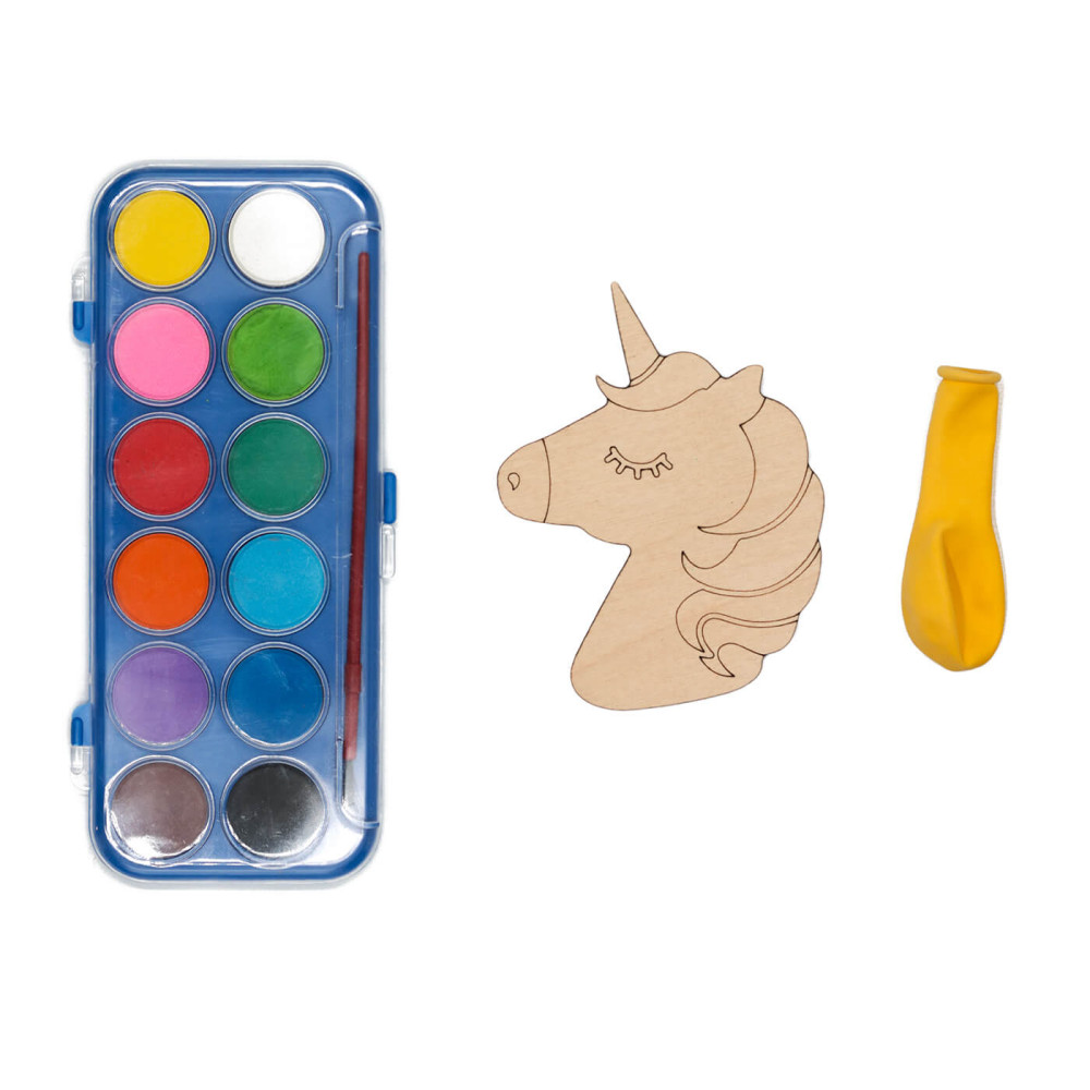 Ξύλινος μονόκερος colour me, με χρώματα