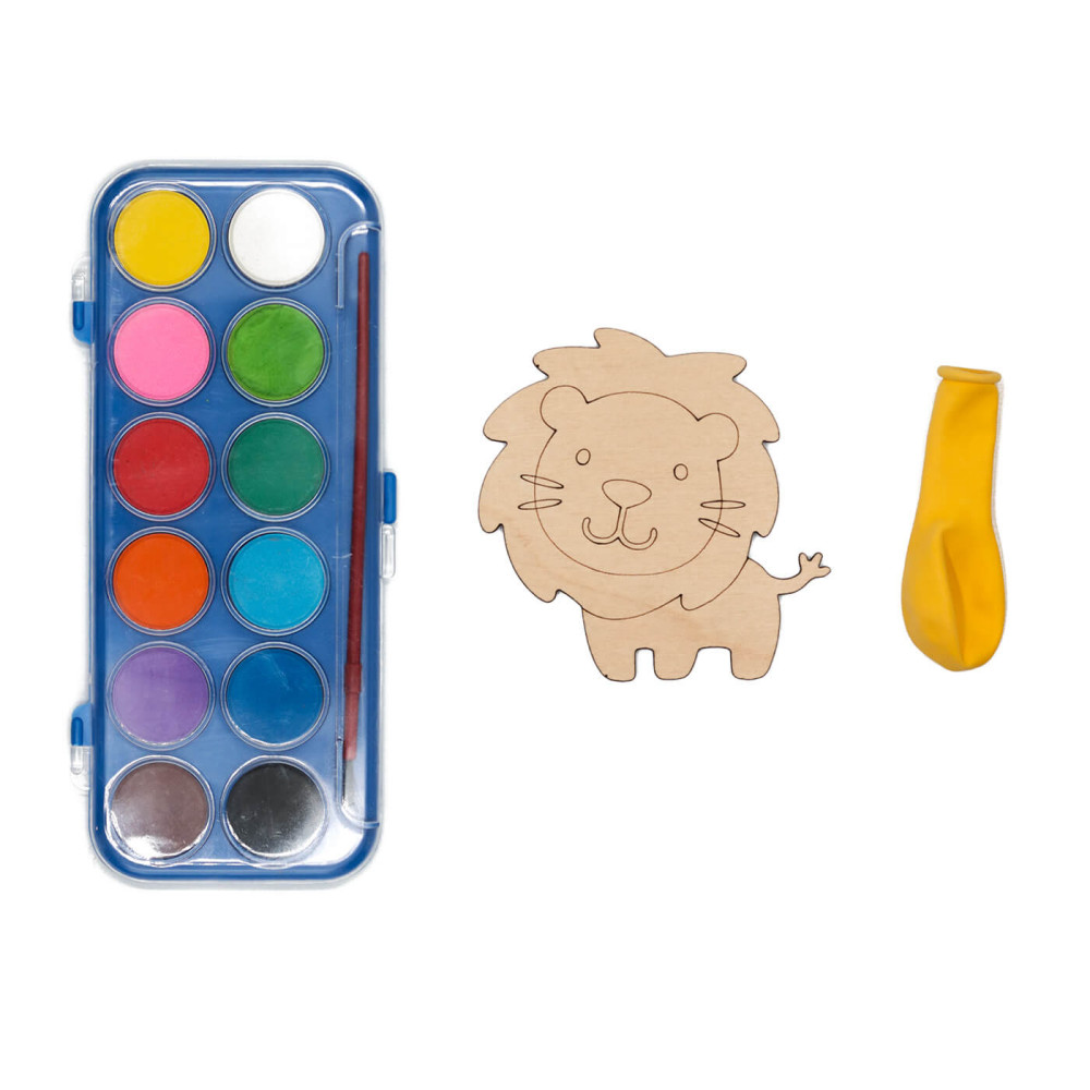 Ξύλινο λιονταράκι colour me, με χρώματα