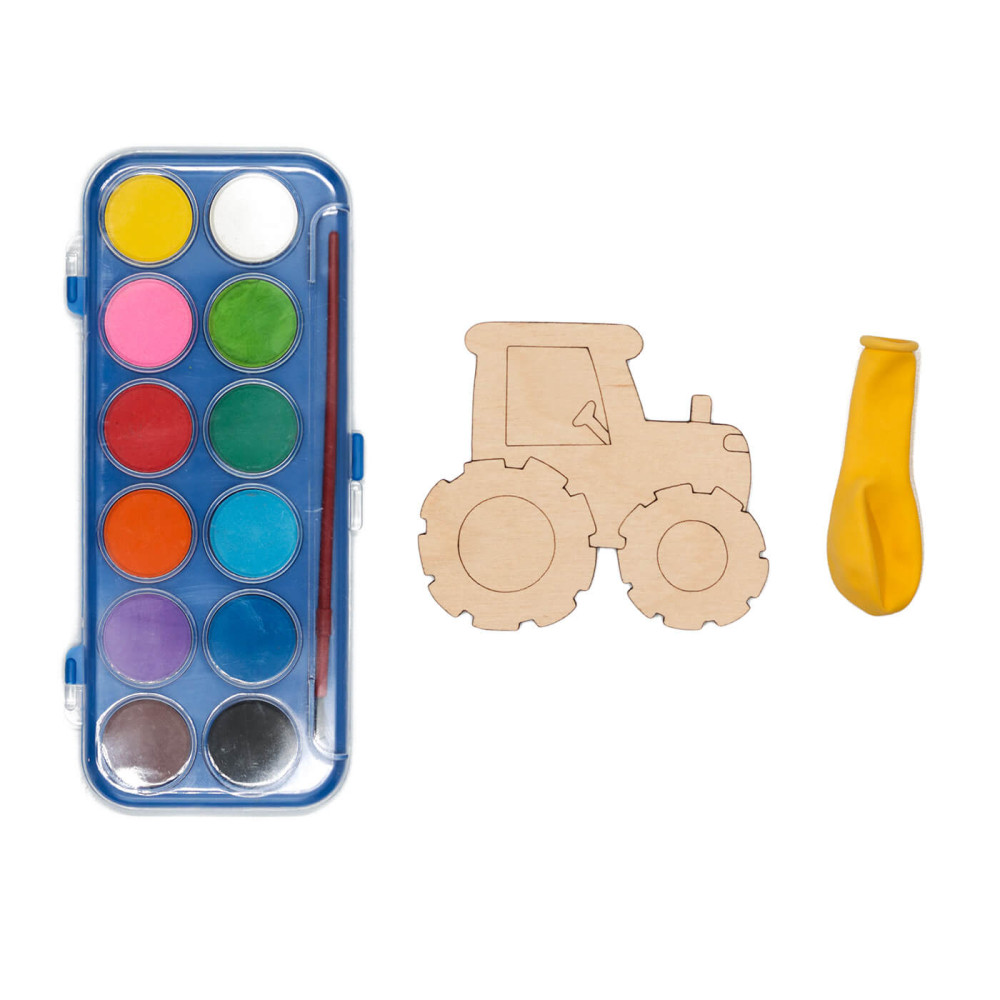 Ξύλινο τρακτέρ colour me, με χρώματα
