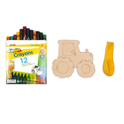 Ξύλινο τρακτέρ colour me, με χρώματα