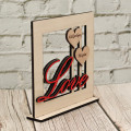 Ξύλινο καδράκι για ζευγάρι, Love