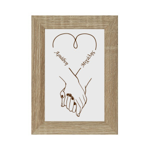 Προσωποποιημένη Κορνίζα Ζευγαριού Χέρια & Ονόματα