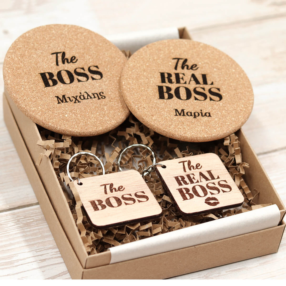 Σετ σουβέρ & Μπρελόκ The Boss - The Real Boss