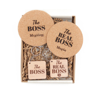 Σετ σουβέρ & Μπρελόκ The Boss - The Real Boss