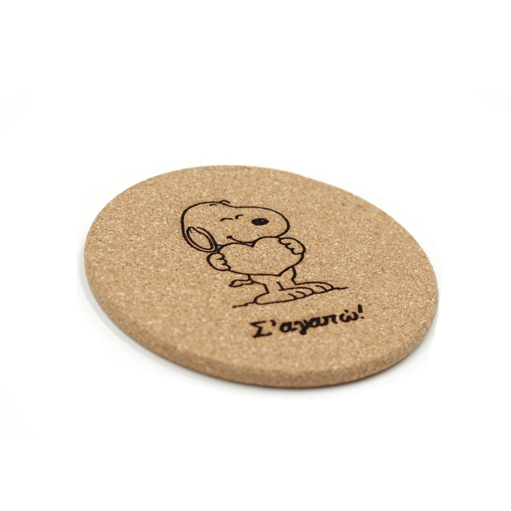 Σουβέρ φελλός, Snoopy με κείμενο